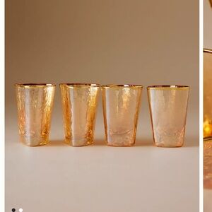 NIB Anthropologie Zaza Lustered Shot Glasses, Set of 4
